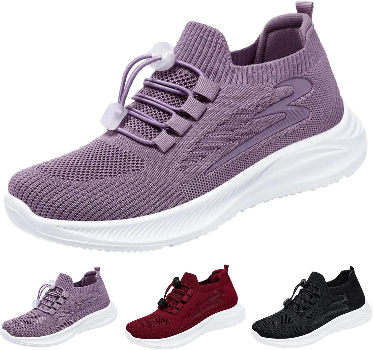 Hbeylia Walking Shoes for Women Casual Lace Up Lightweight Tennis Running Shoes Breathable Flying Woven Mesh Upper Casual Running Shoes Memory Foam Tennis Shoes Workout Footwear Non-Slip Gym Sneakers