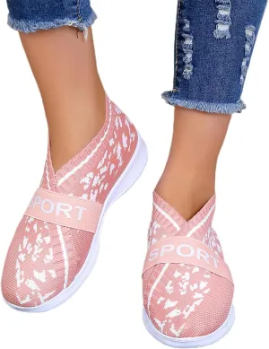 Hbeylia Women's Walking Shoes Fashion Slip On Sock Sneakers Lightweight Breathable Flying Woven Mesh Upper Running Shoes Workout Footwear Non-Slip Play Sneakers for Ladies