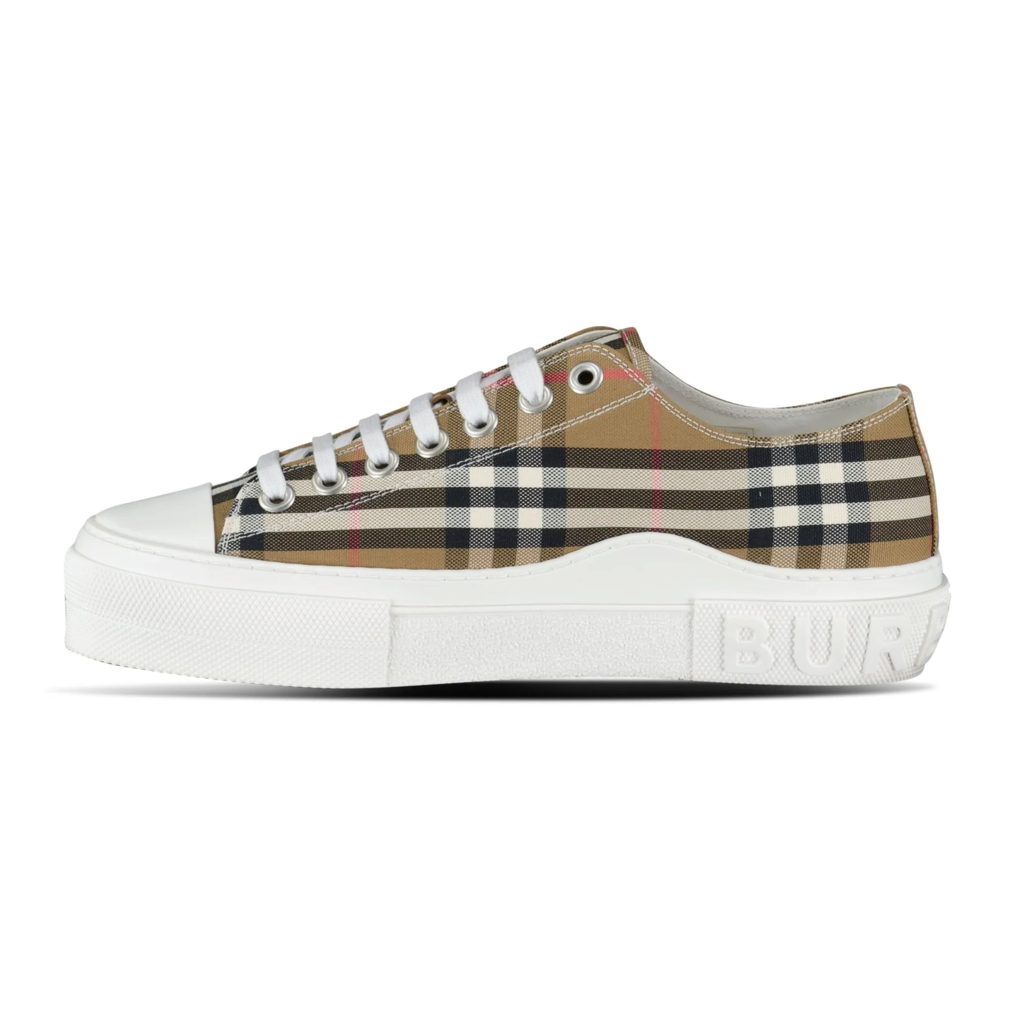 'Jack Low' Check Trainers Taupe Brown