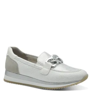 Jana White and Silver Loafers 8-24766-42