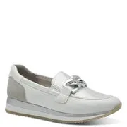 Jana White and Silver Loafers 8-24766-42
