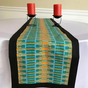 Jayde African Print Table Runners (Orange/ Green/ Black)