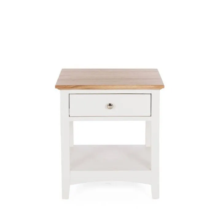 Jessica Bedside 1  Drawer - Oak Top