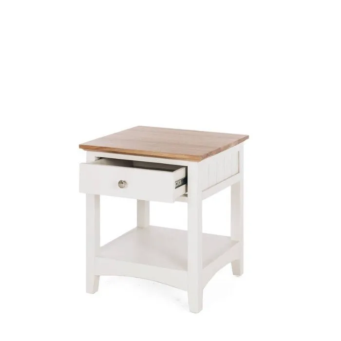 Jessica Bedside 1  Drawer - Oak Top