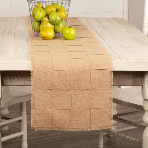 Jute Burlap Natural Basket Weave Runner 13x72 VHC Brands