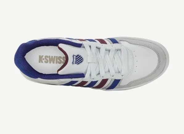 K-Swiss Court Palisades Trainer - White/Sodalite Blue/Burgundy
