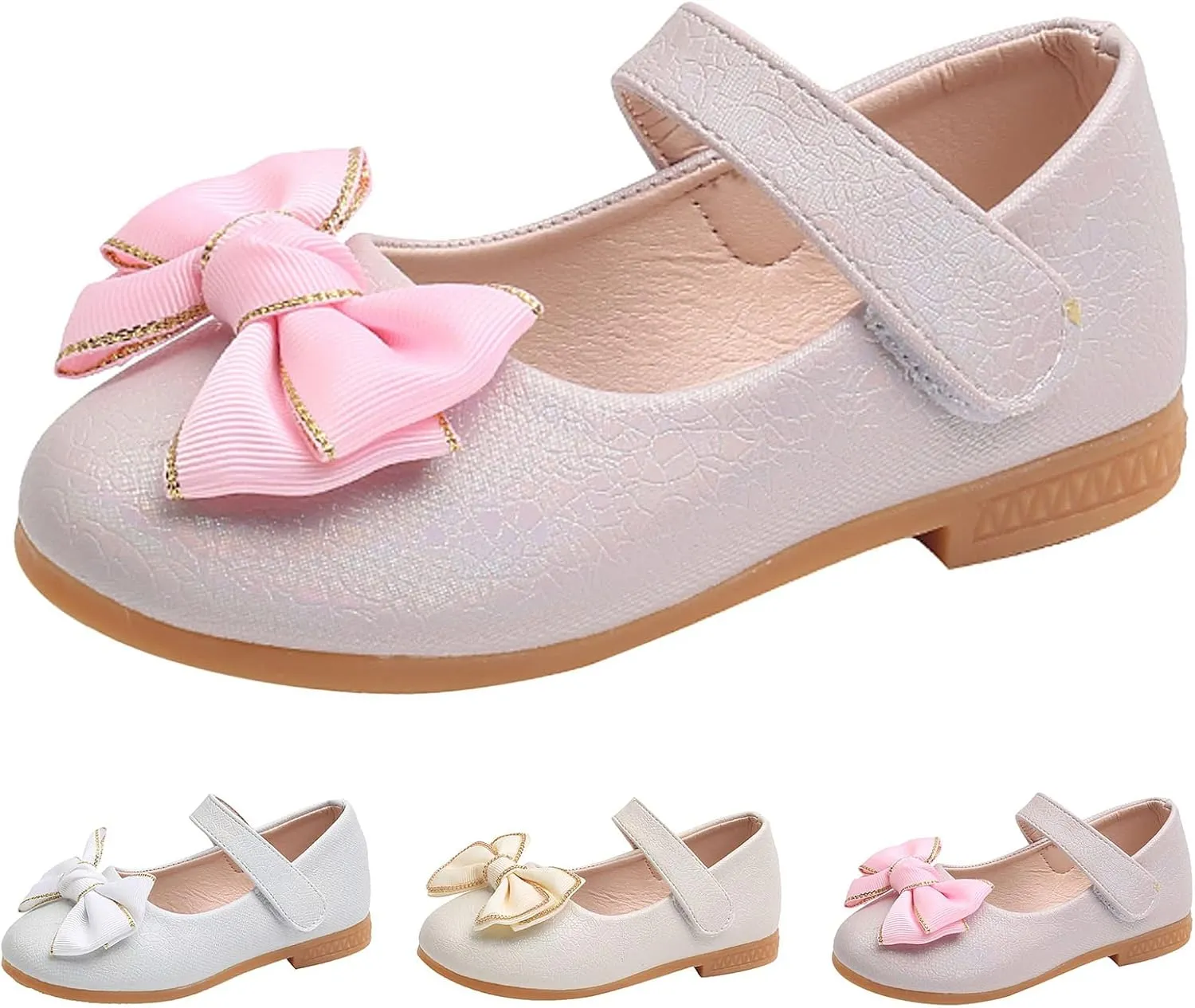 Kids Girls Wedding Princess Sandals Summer Pageant Prom Bowknot Lightweight Low Heels Shoes Toddler Girls Casual Sandals
