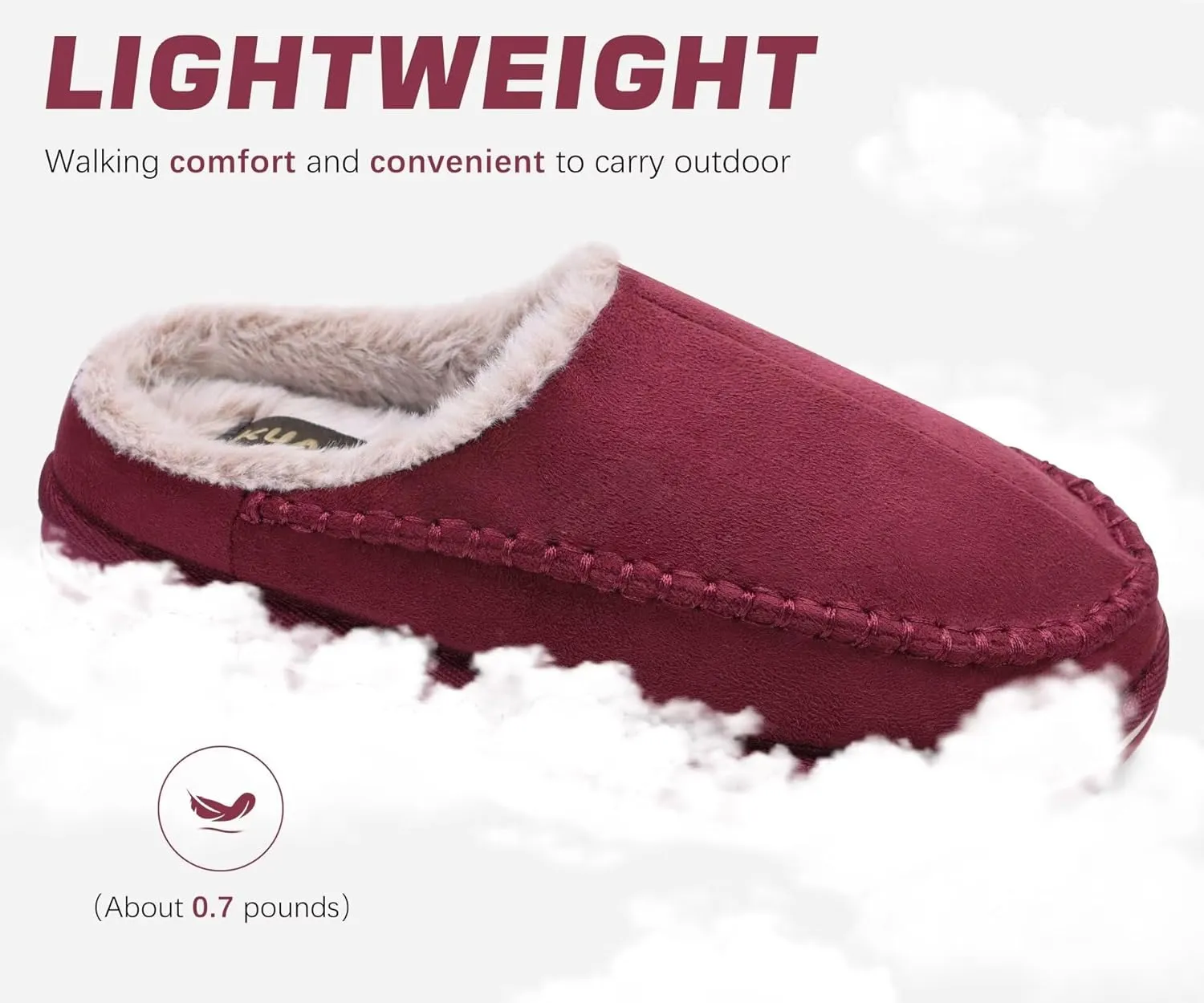 KuaiLu Mens Clog Slippers with Arch Support Suede Faux Fur Memory Foam Warm House Shoes Comfortable Slip-on Mans Bedroom Indoor Outdoor Slippers Rubber Sole Size 7-16