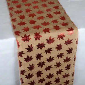 Leaf Natural - 14 x 108 inch Jute Burlap Table Runner