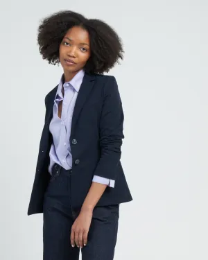 linear slim short jacket piquet - navy