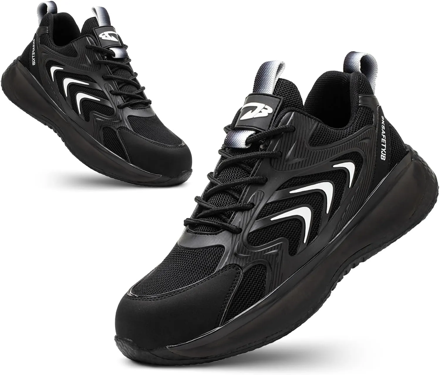 LIWEGHT Steel Toe Shoes for Women Men Lightweight Safety Shoes Composite Steel Toe Sneakers Slip Resistant Comfortable Work Shoes (Black 42)