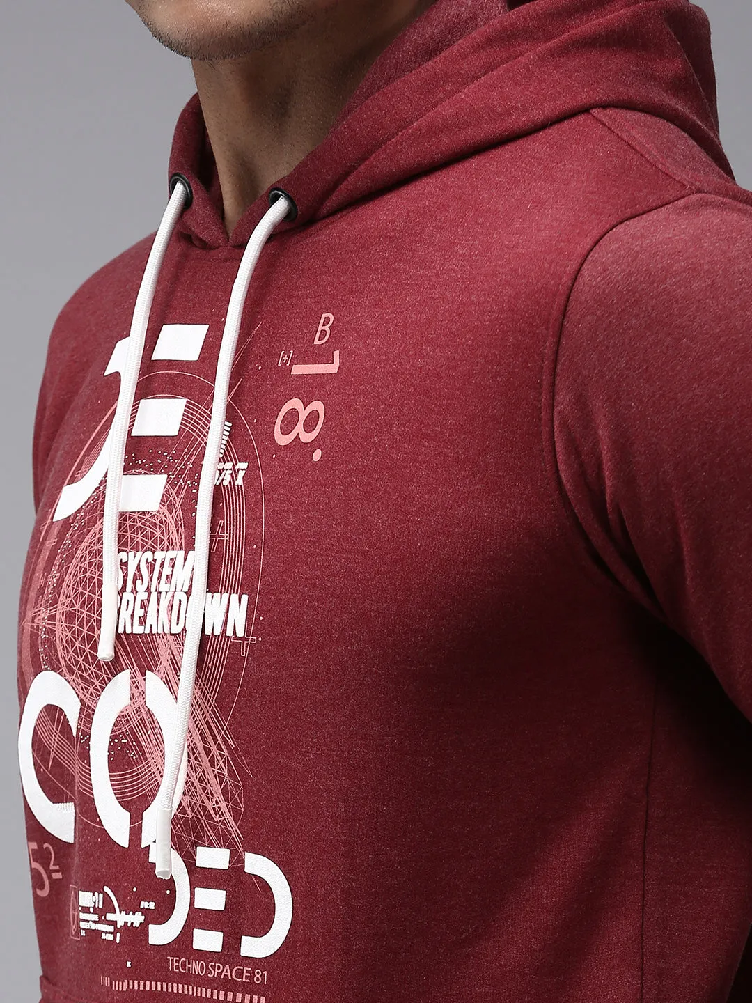 Men Red Solid Sweatshirt