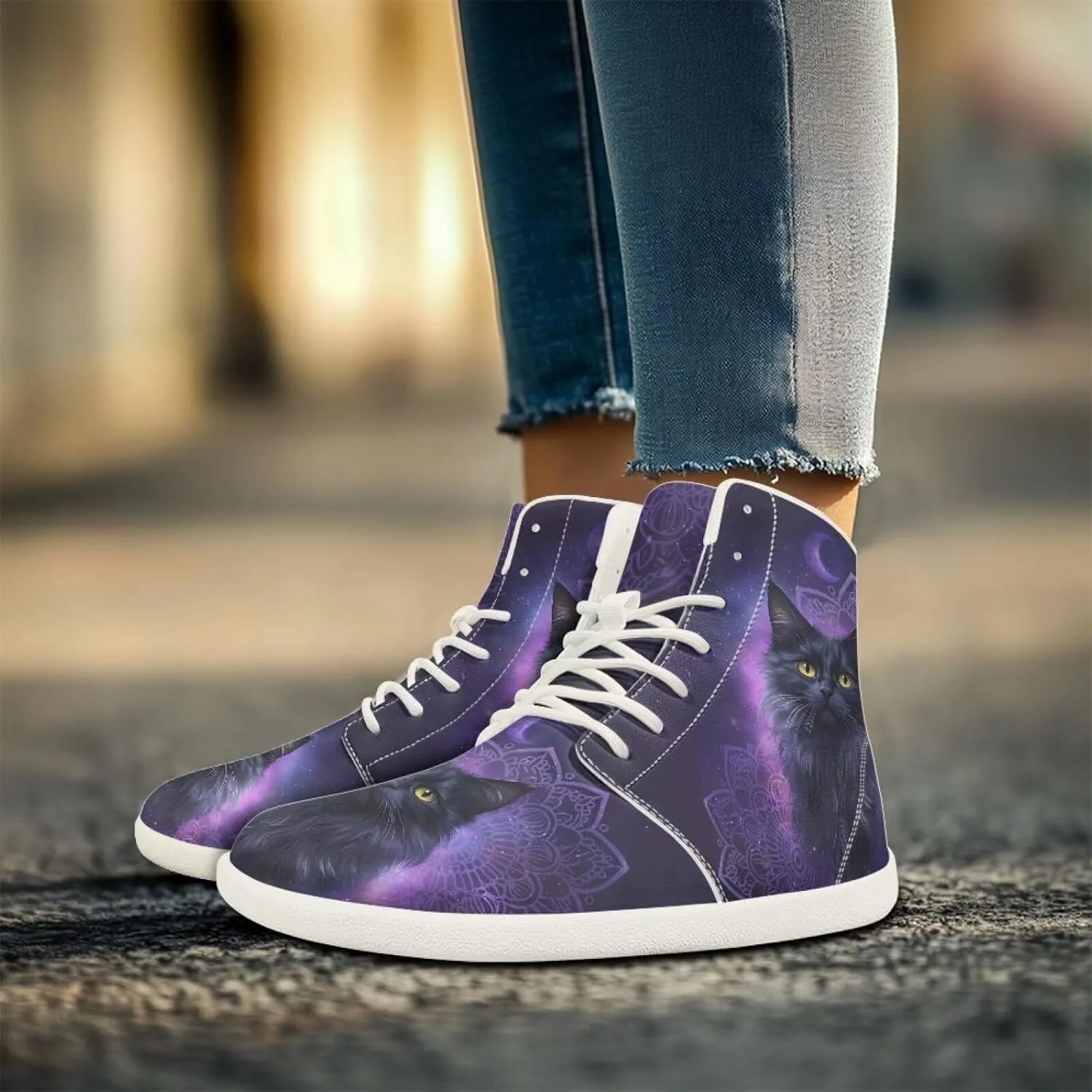 Men's Hi Top Barefoot Shoes | Wide Wide Toe Box Fashion Sneaker | Zero Drop Workout Walking Hiking Running Tennis Sneaker US 6-13.5