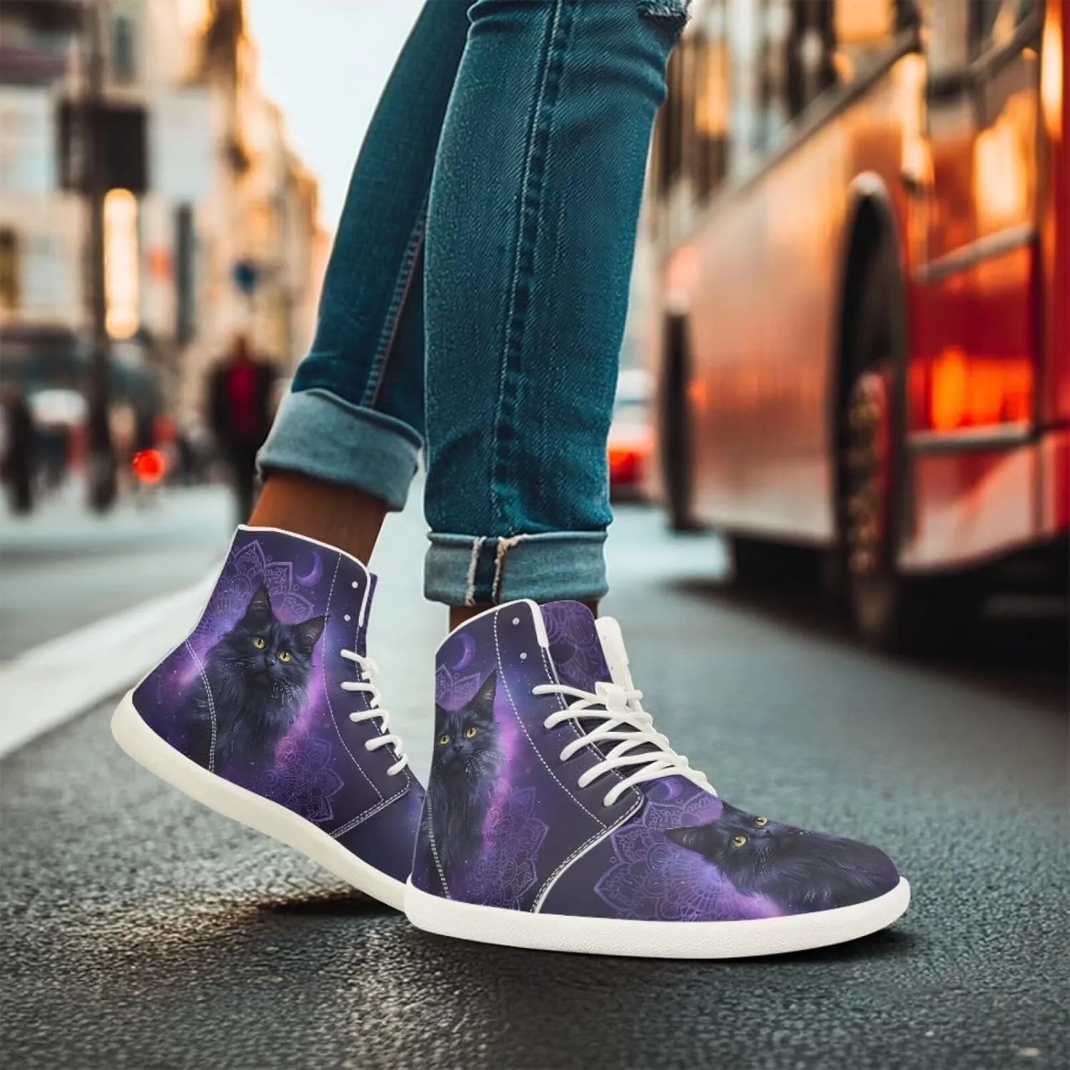 Men's Hi Top Barefoot Shoes | Wide Wide Toe Box Fashion Sneaker | Zero Drop Workout Walking Hiking Running Tennis Sneaker US 6-13.5