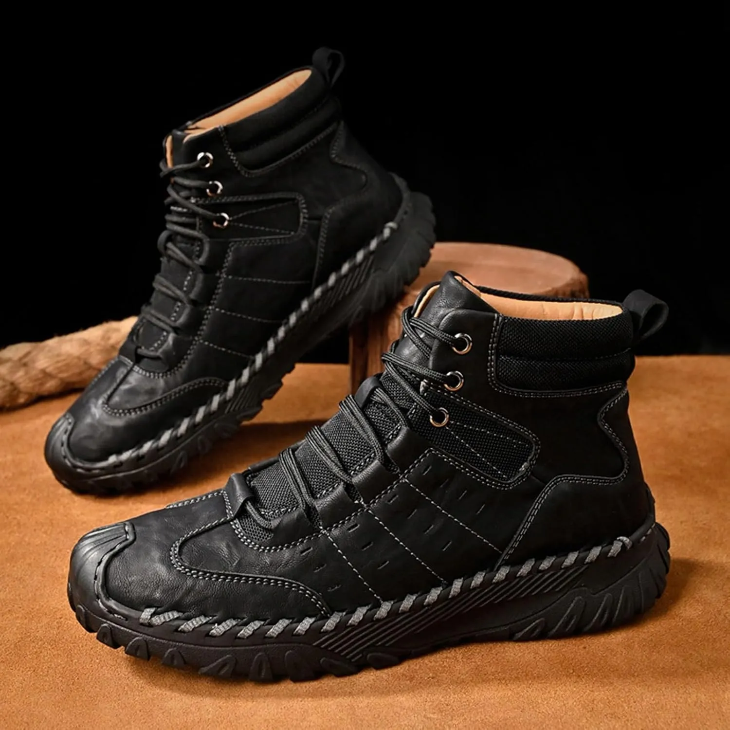 Mens Work Boots Soft Toe Hiking Sneakers Boot with Comfort Workout Shoes for Women Waterproof Work Botas Soft Toe Non Slip Rubber Sole Hike Grounded Footwear