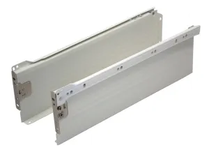Metal Drawer Side Pack 25kg H118mm x L400mm Ext 75% White