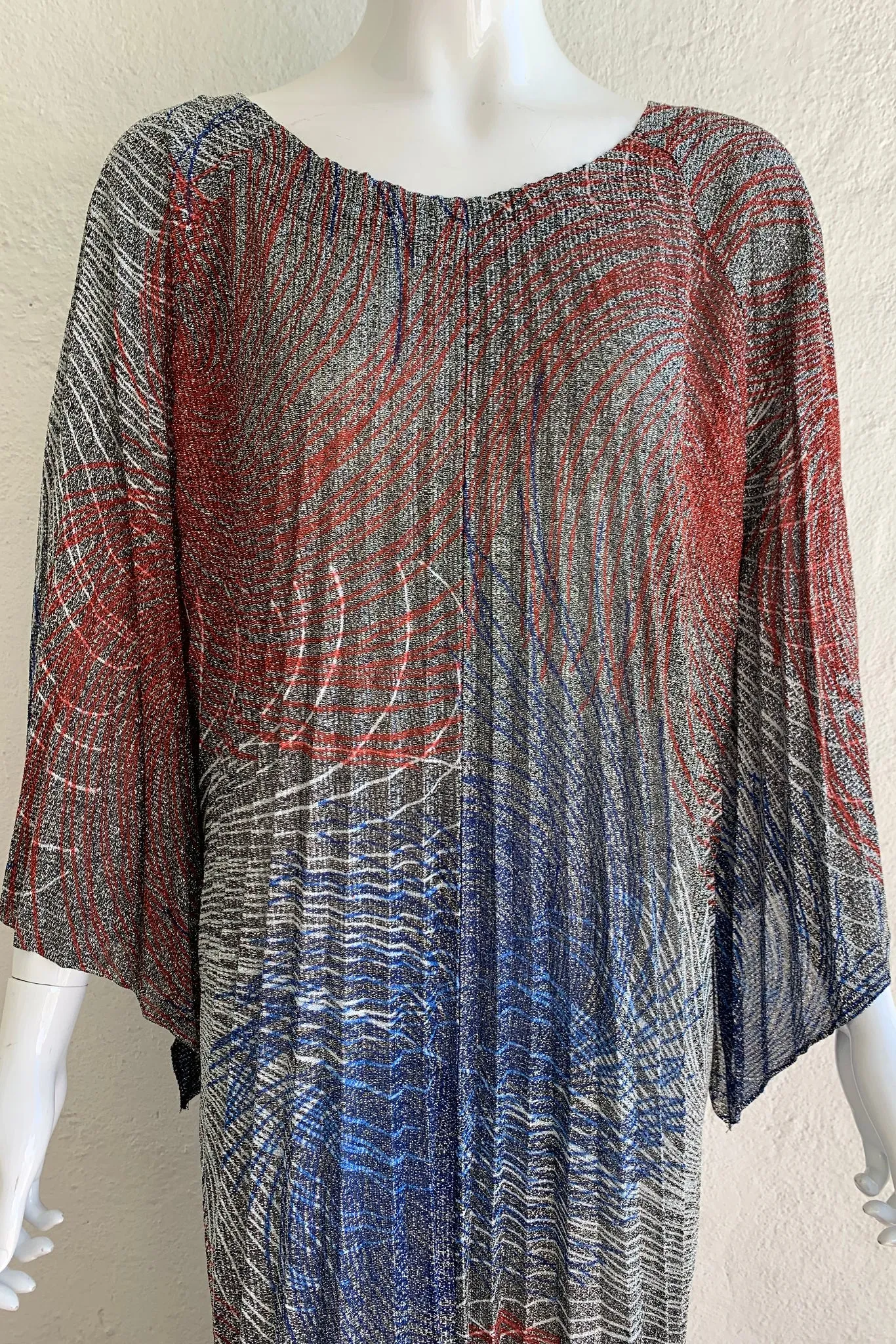 Metallic Swirl Pleated Caftan