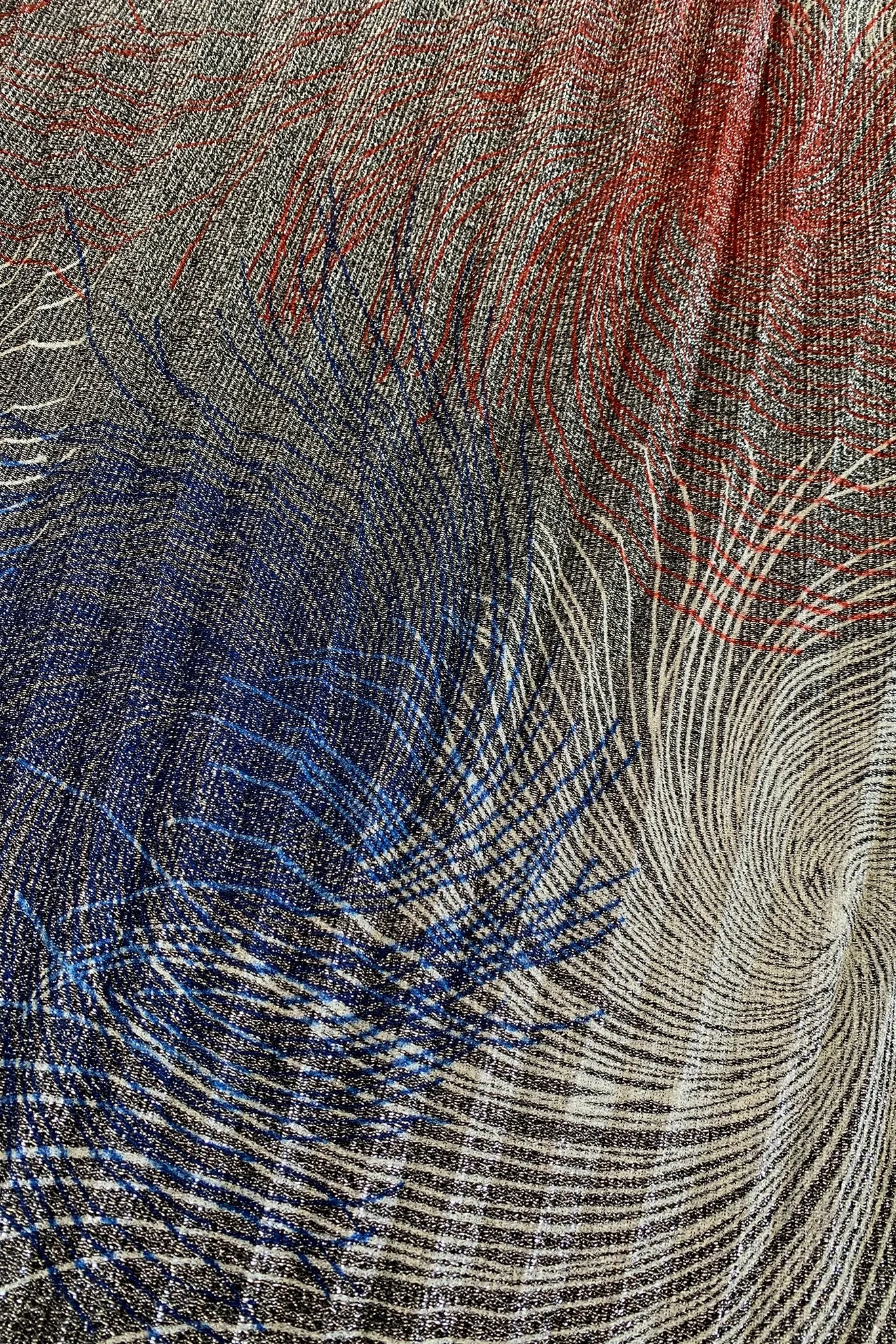 Metallic Swirl Pleated Caftan