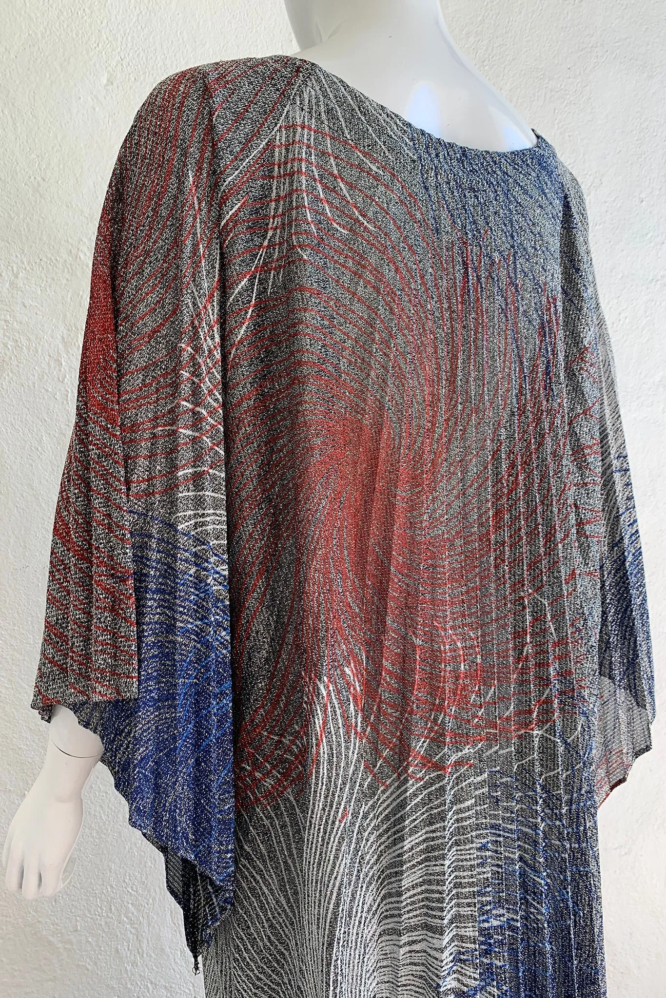 Metallic Swirl Pleated Caftan