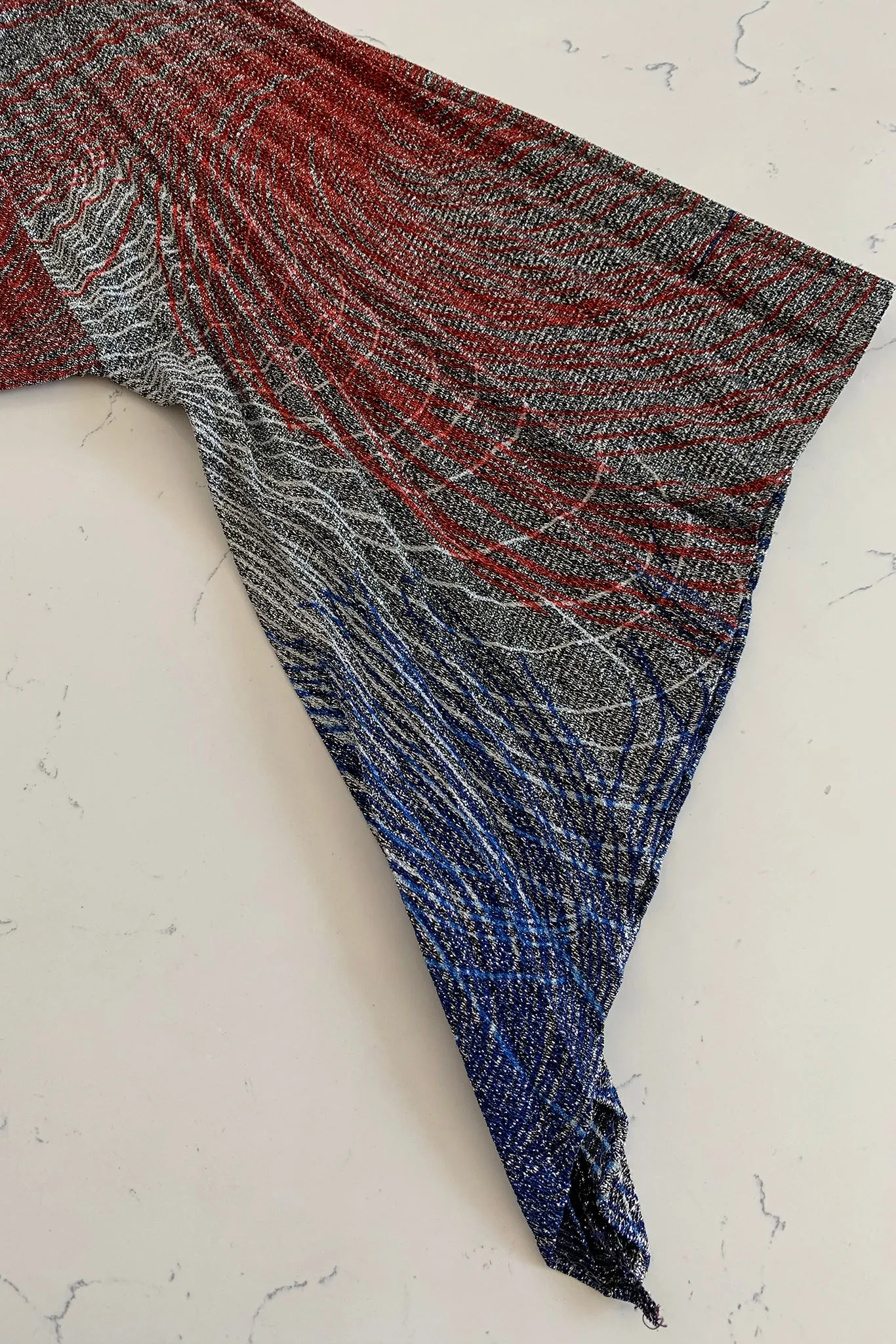 Metallic Swirl Pleated Caftan