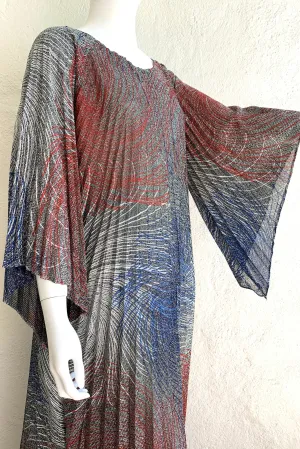 Metallic Swirl Pleated Caftan