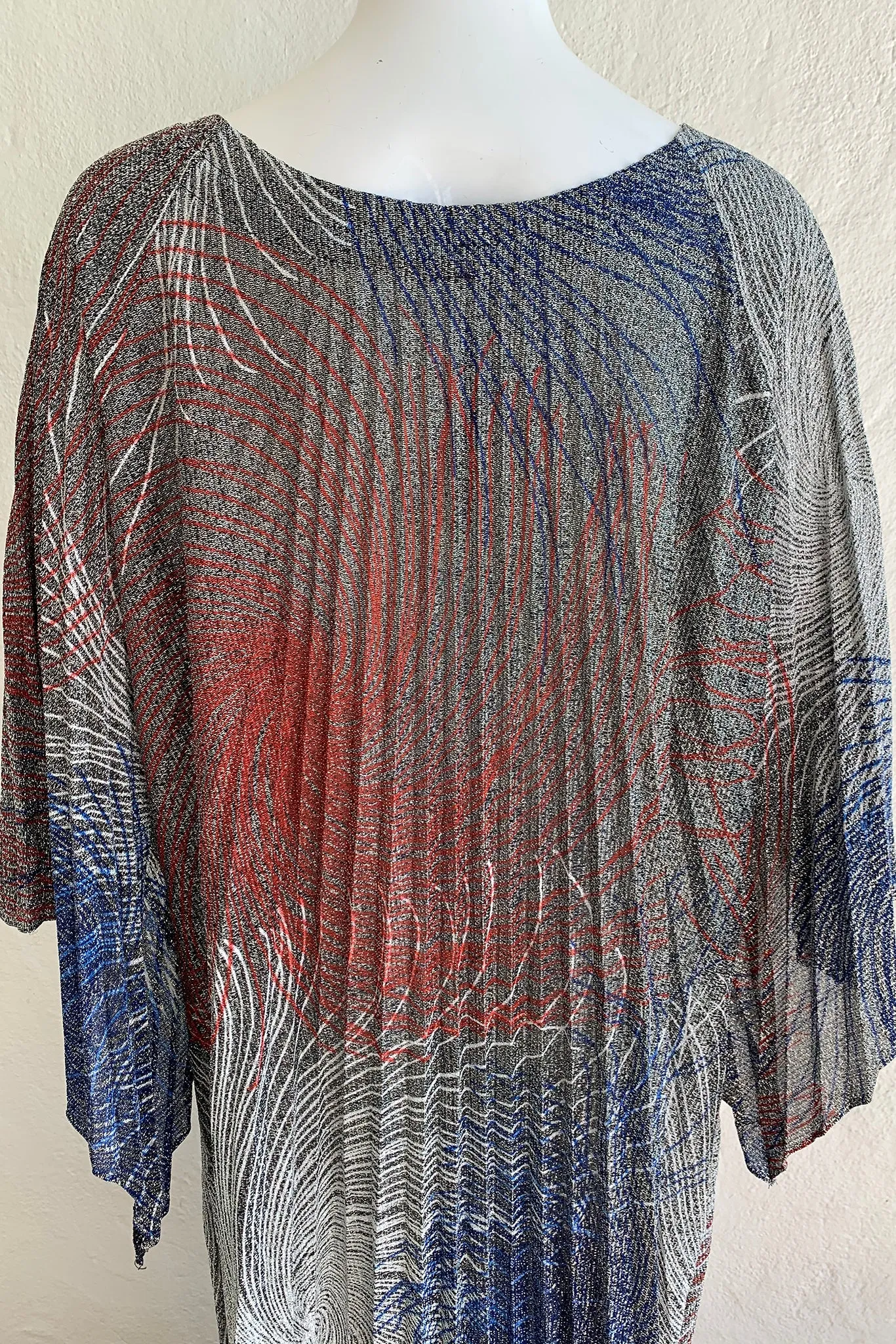 Metallic Swirl Pleated Caftan