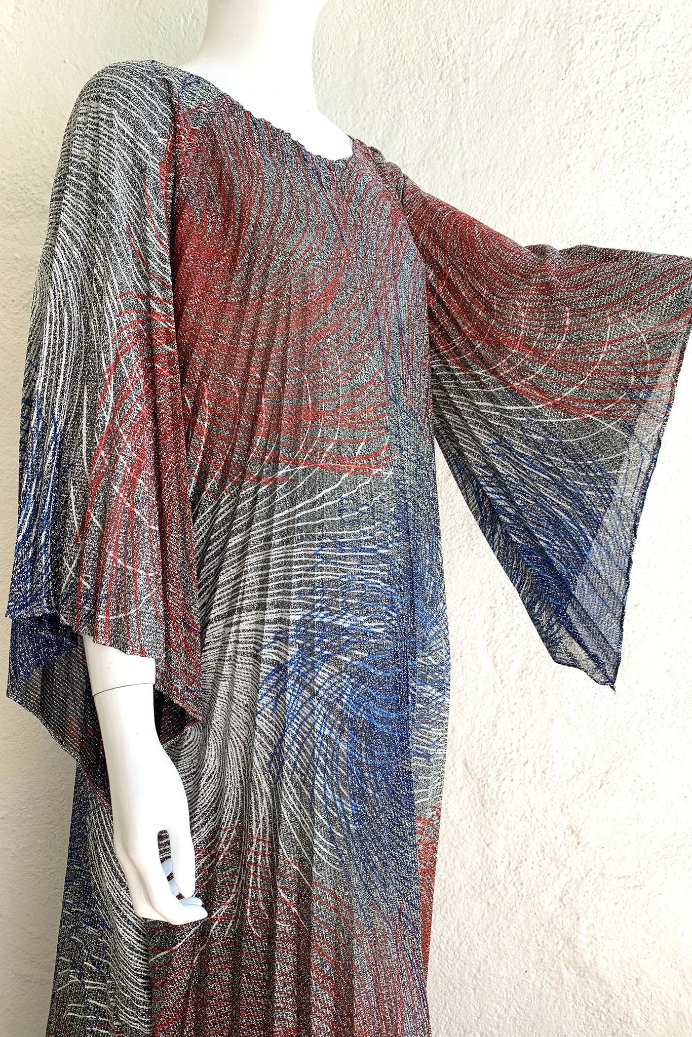 Metallic Swirl Pleated Caftan