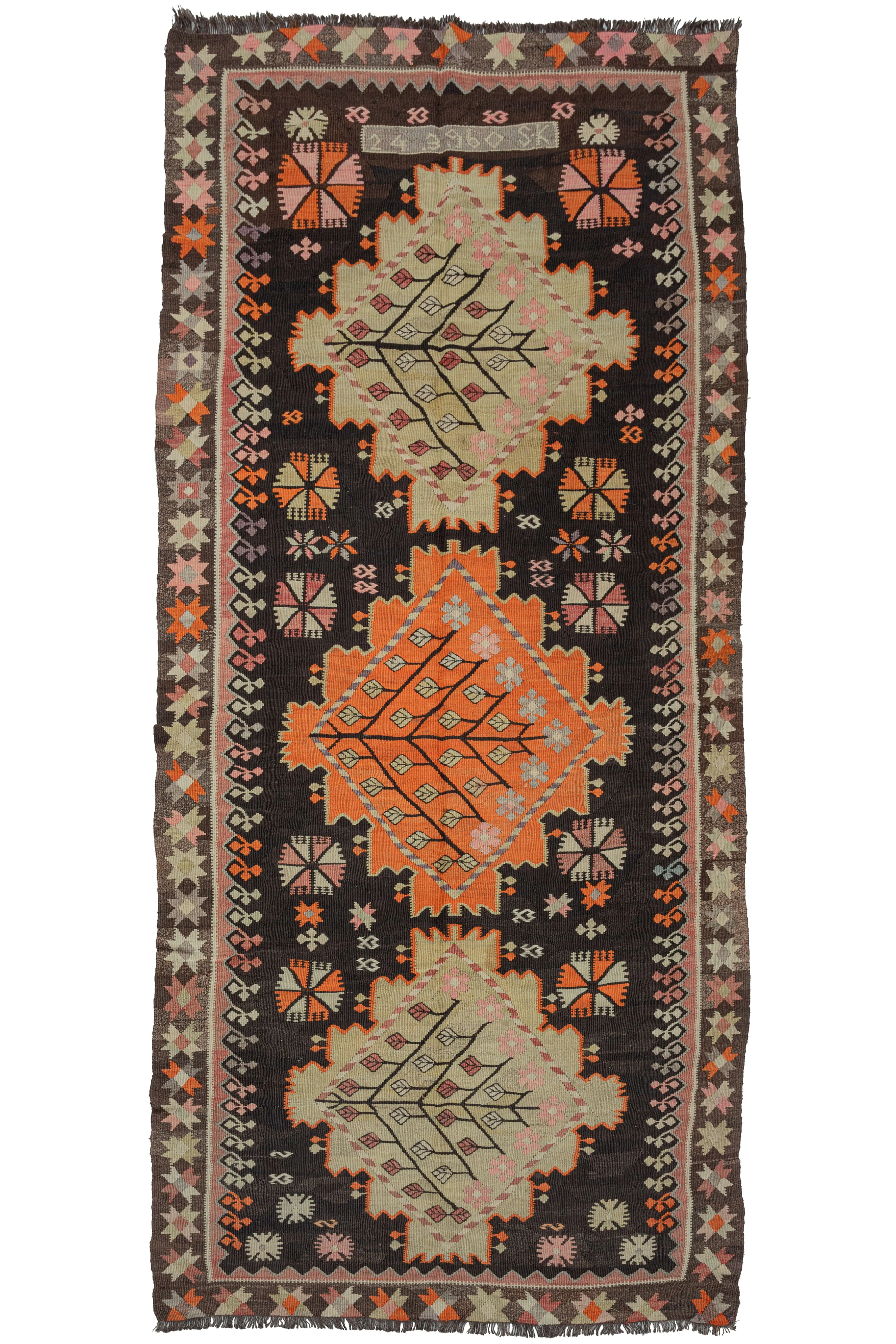 Mid Century Caucasian Kilim - 4'3 x 10'