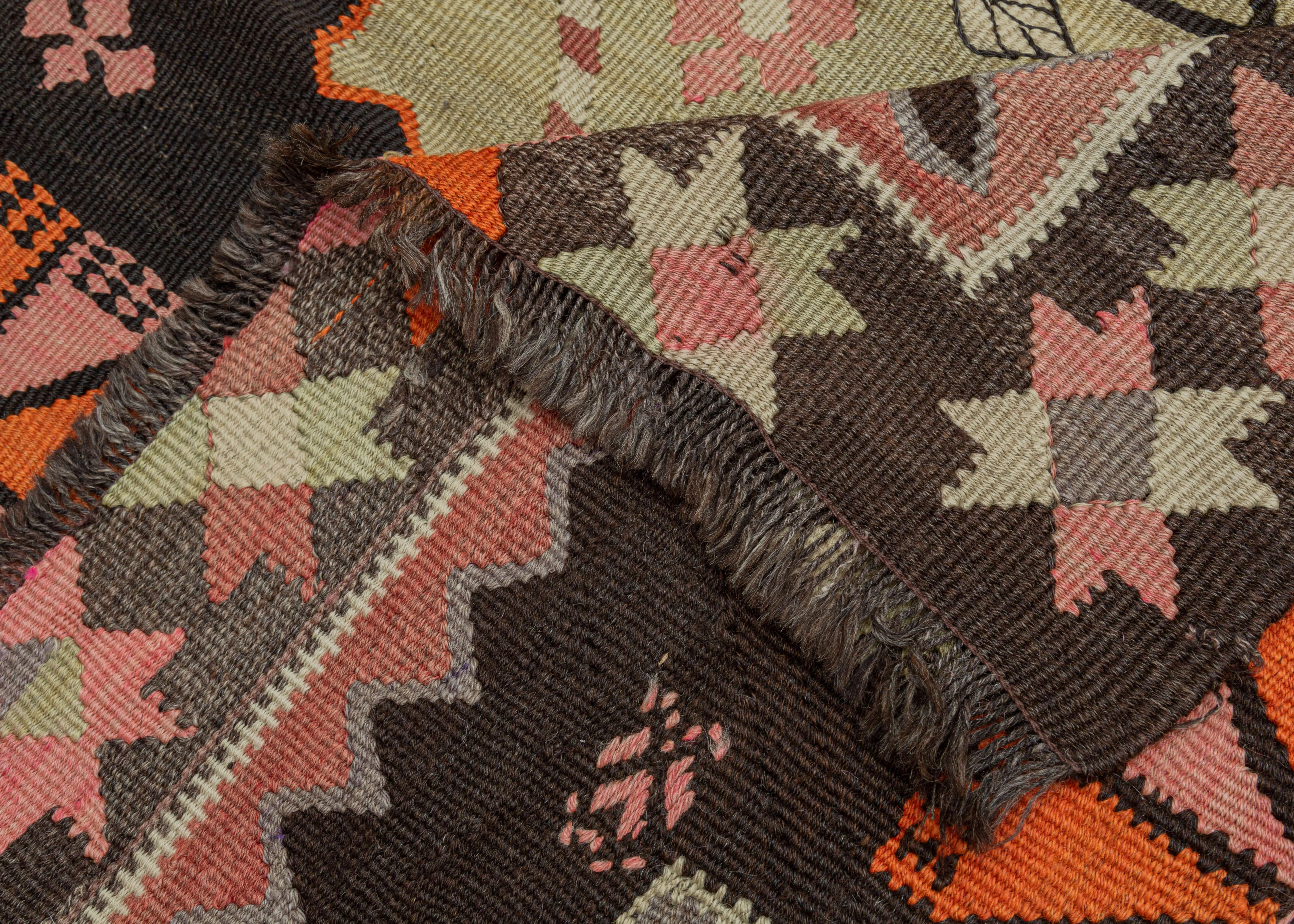 Mid Century Caucasian Kilim - 4'3 x 10'