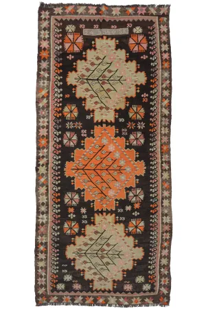 Mid Century Caucasian Kilim - 4'3 x 10'