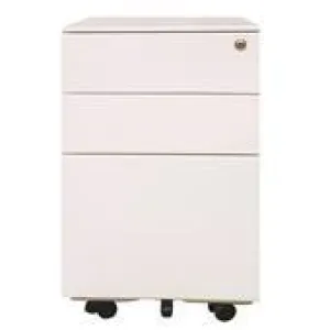 Milano Metal 2 Draw plus File Storage Mobile Cabinet - White (390mm width)
