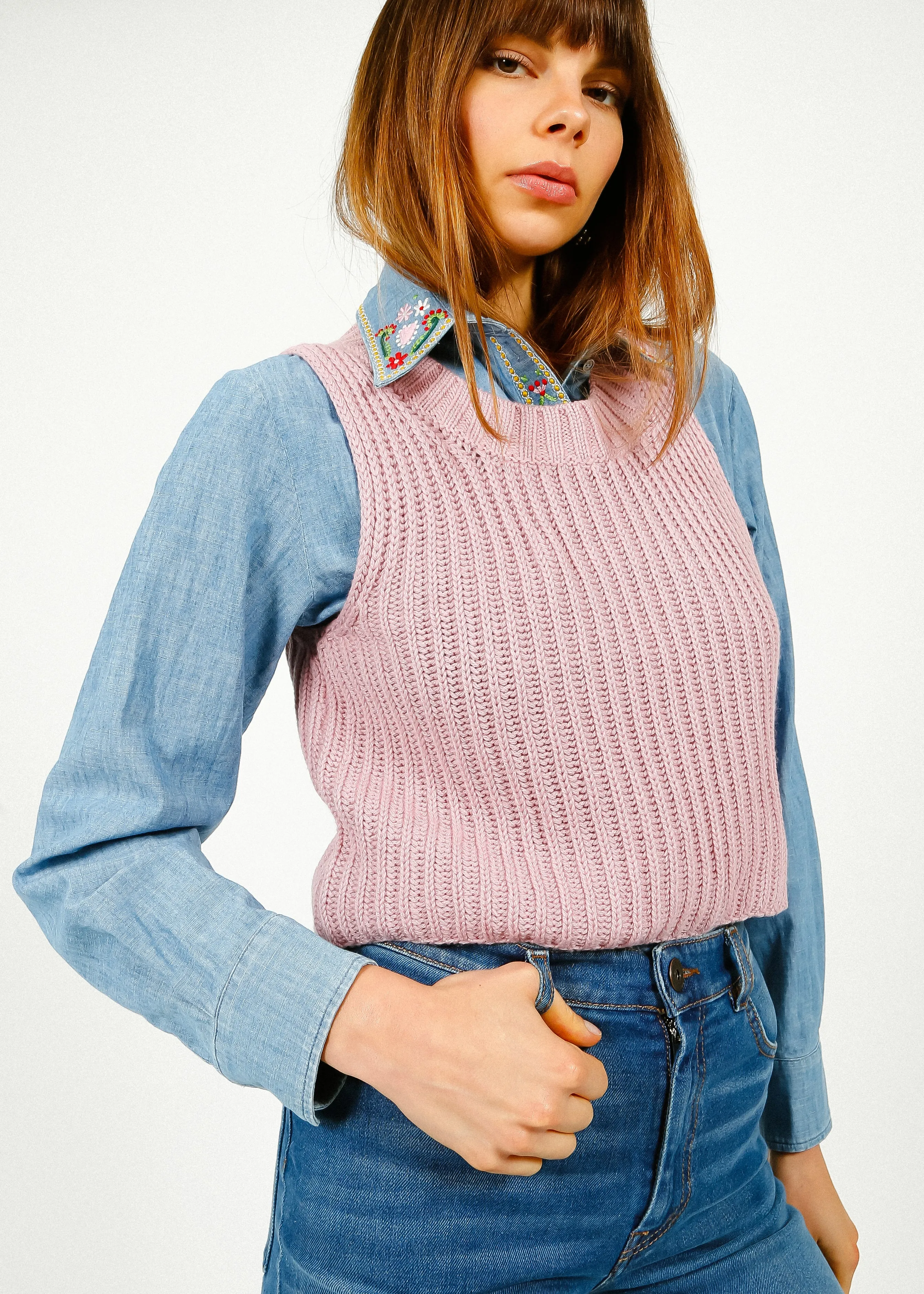 MM Palchi Knit Vest in Peony