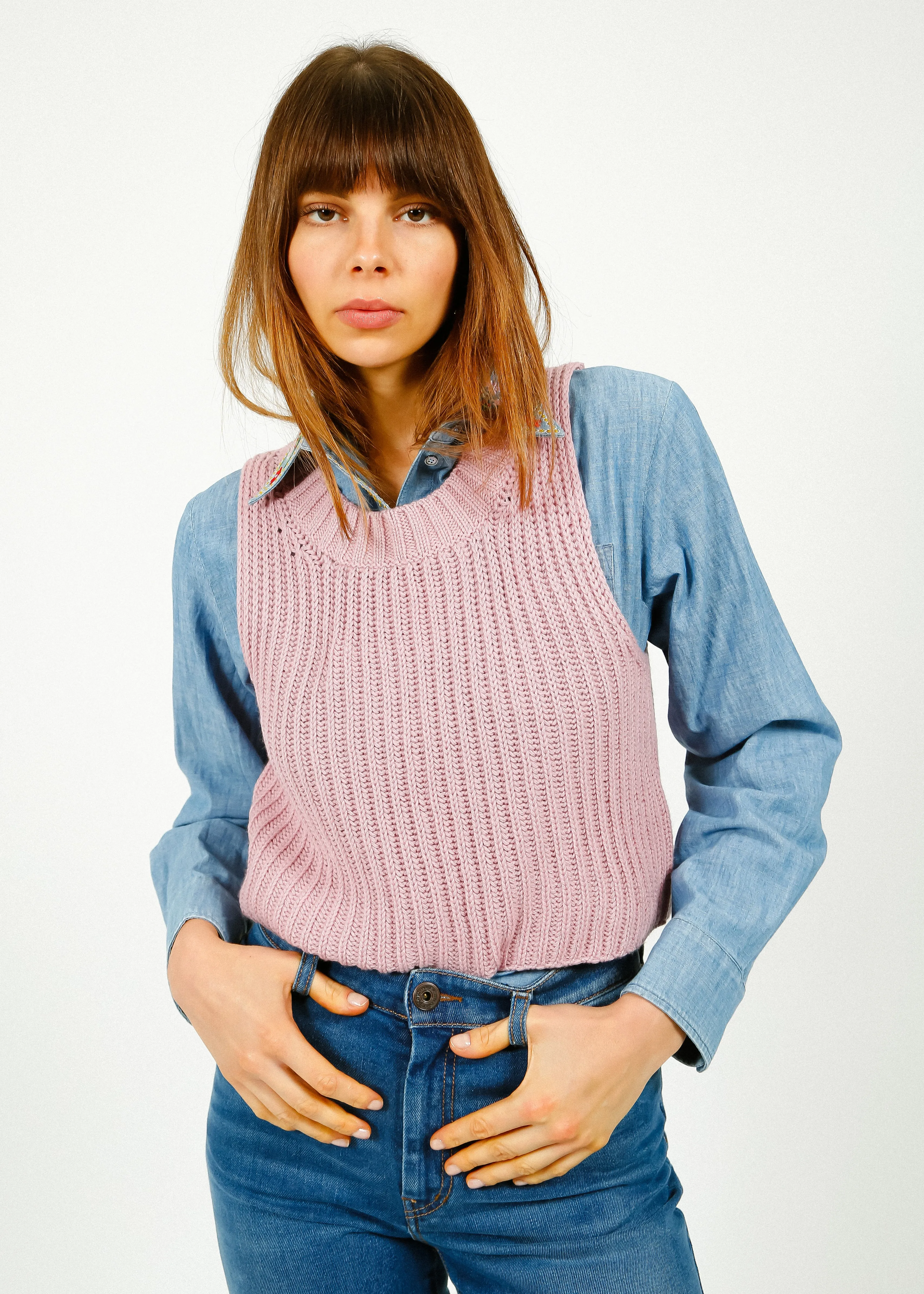 MM Palchi Knit Vest in Peony
