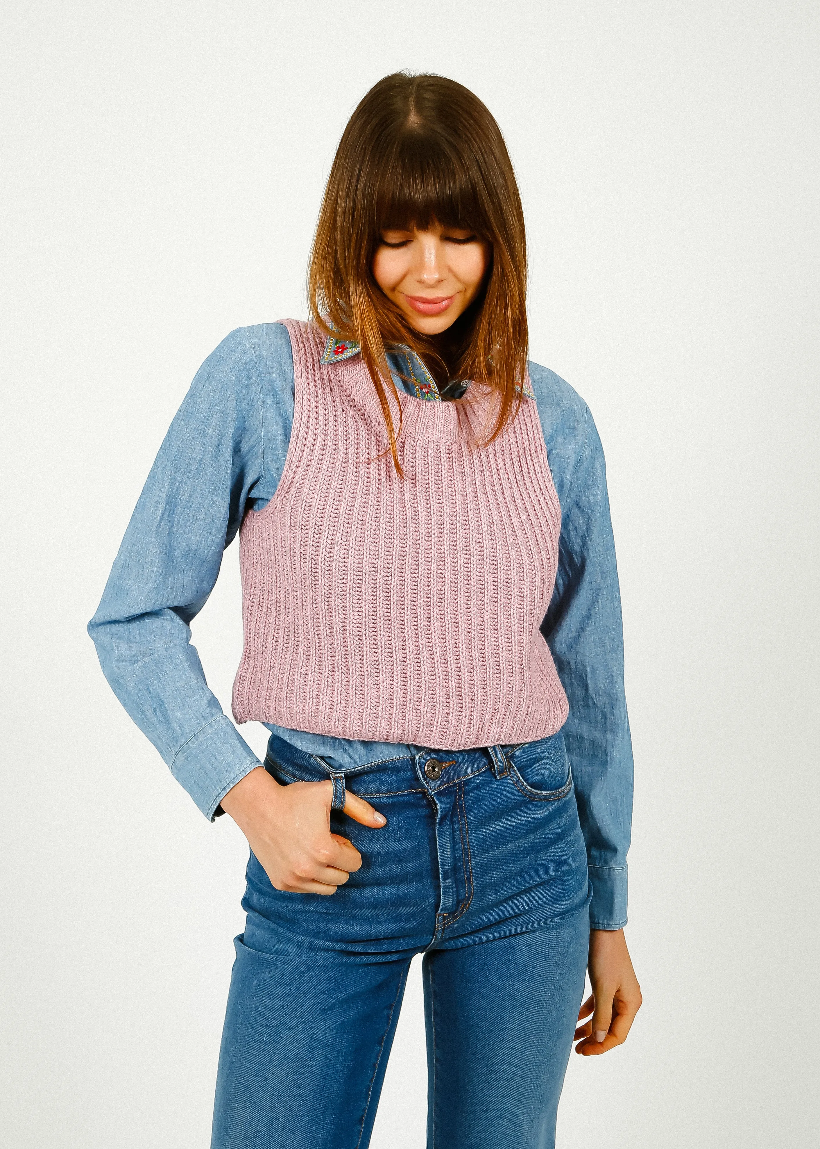 MM Palchi Knit Vest in Peony