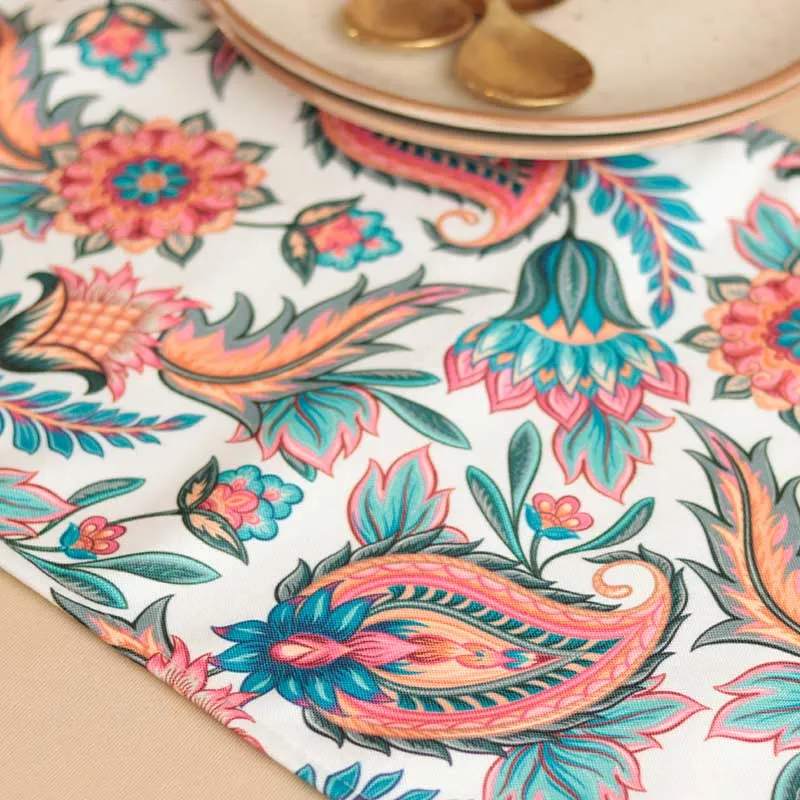 Multiclor Bright Traditional Floral Print Table Runner | 72 X 12 inches