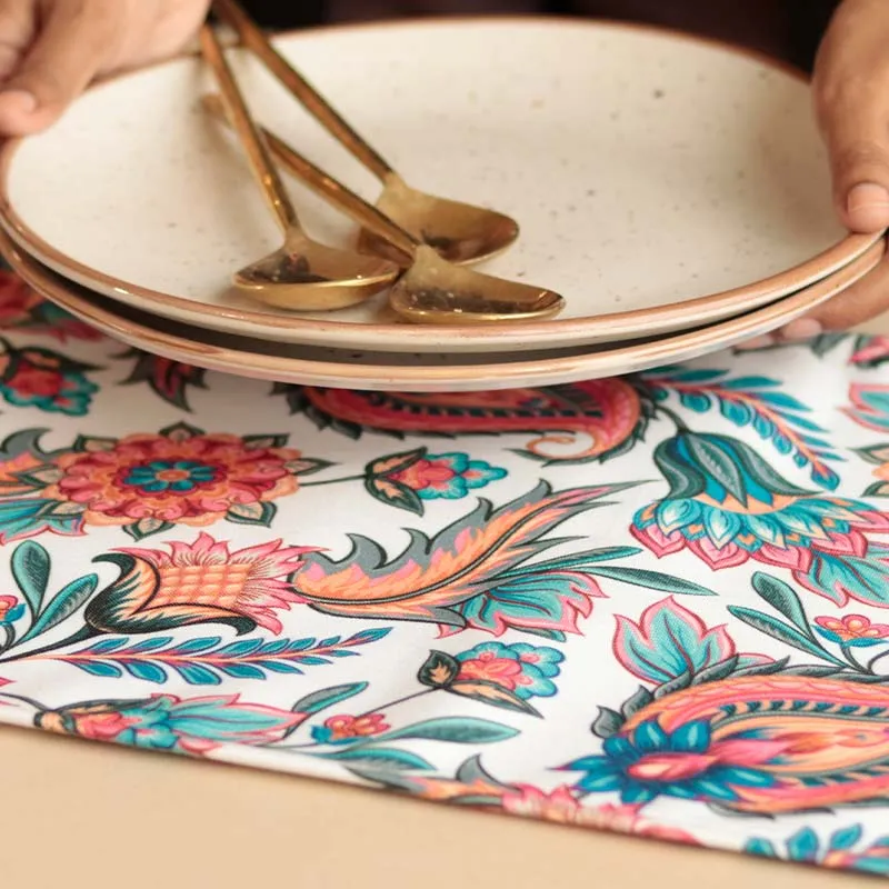 Multiclor Bright Traditional Floral Print Table Runner | 72 X 12 inches