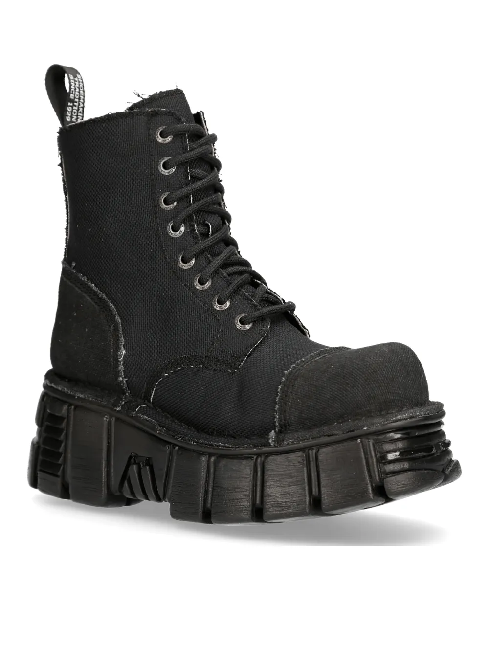 NEW ROCK Black Tower Military-Style Robust Boots