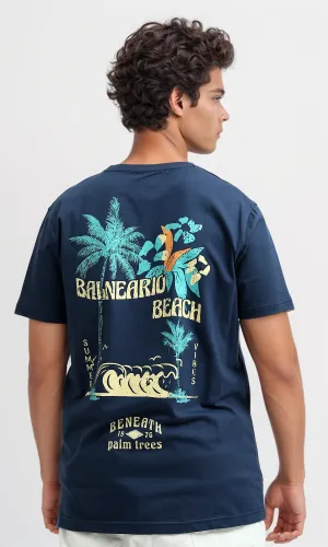 O179008 Short Sleeves Navy Summer Tee
