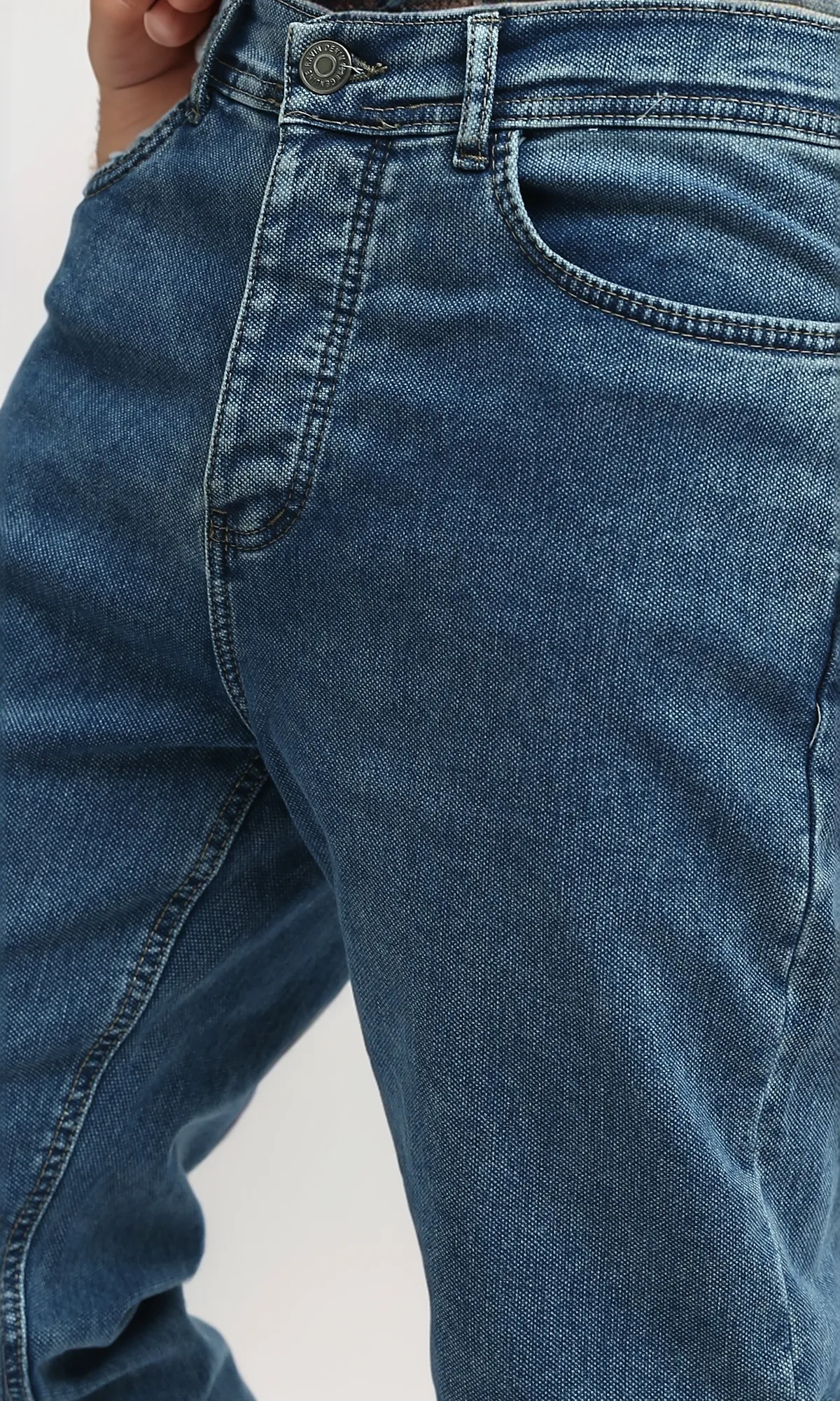 O192889 Solid Standard Jeans Blue Casual Jeans