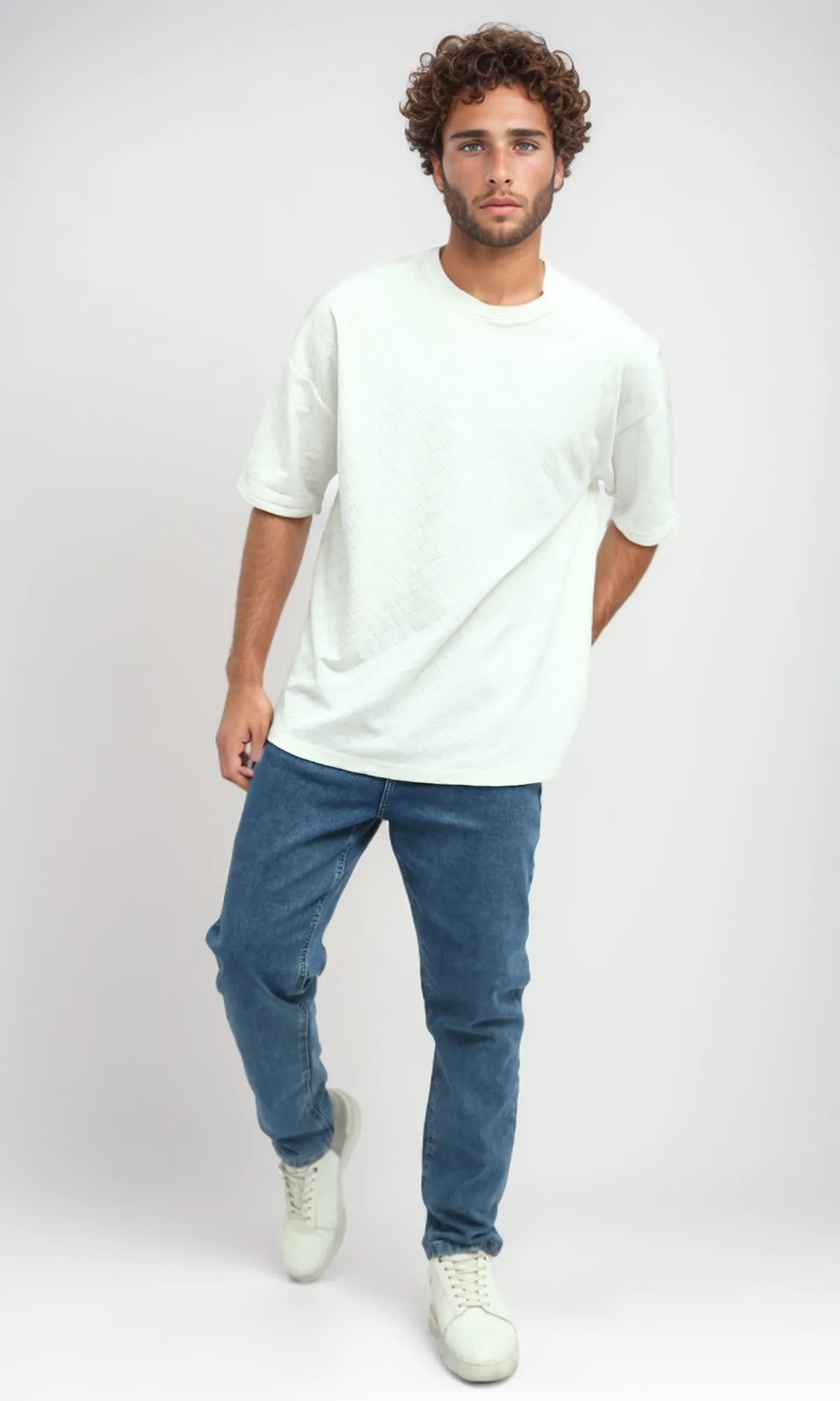 O192889 Solid Standard Jeans Blue Casual Jeans