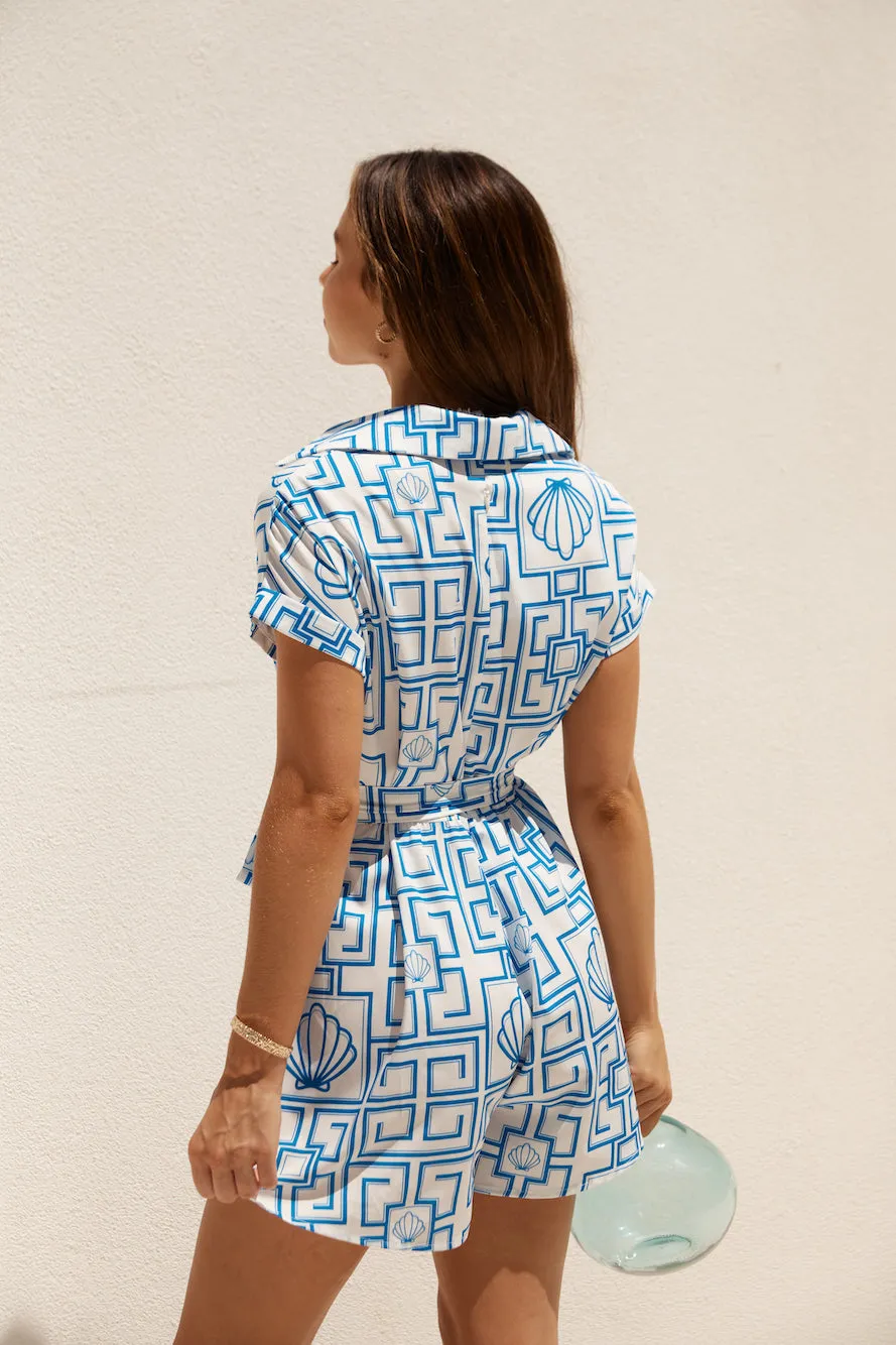 Oceans Away Romper Blue