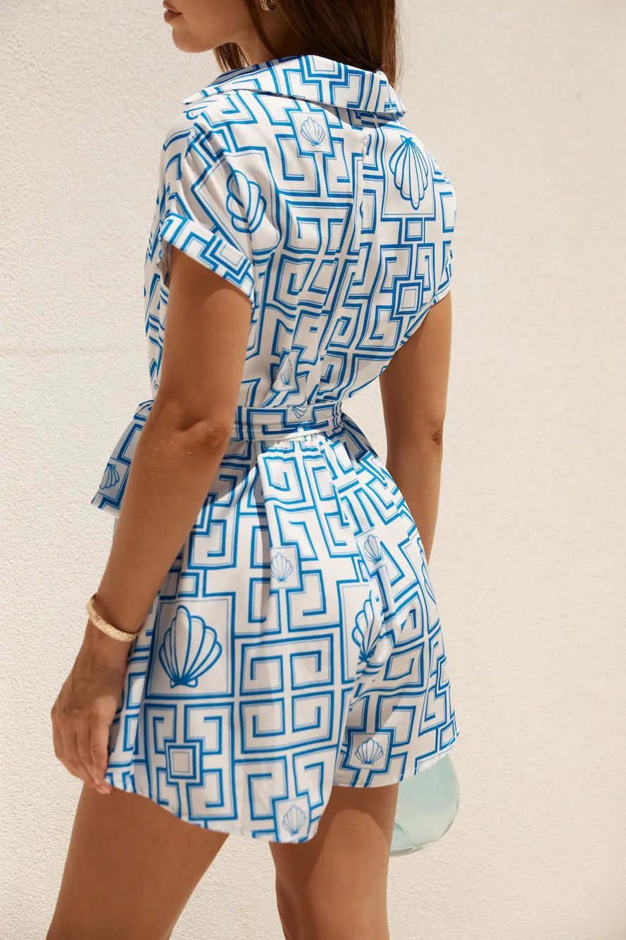 Oceans Away Romper Blue
