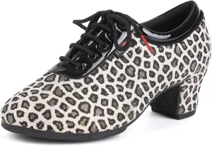 ONAIC Fashion Dance Shoes for Womens Jazz Latin Ballroom Trainers Modern 3.5Cm Heel Salsa Teaching Dancing Shoes
