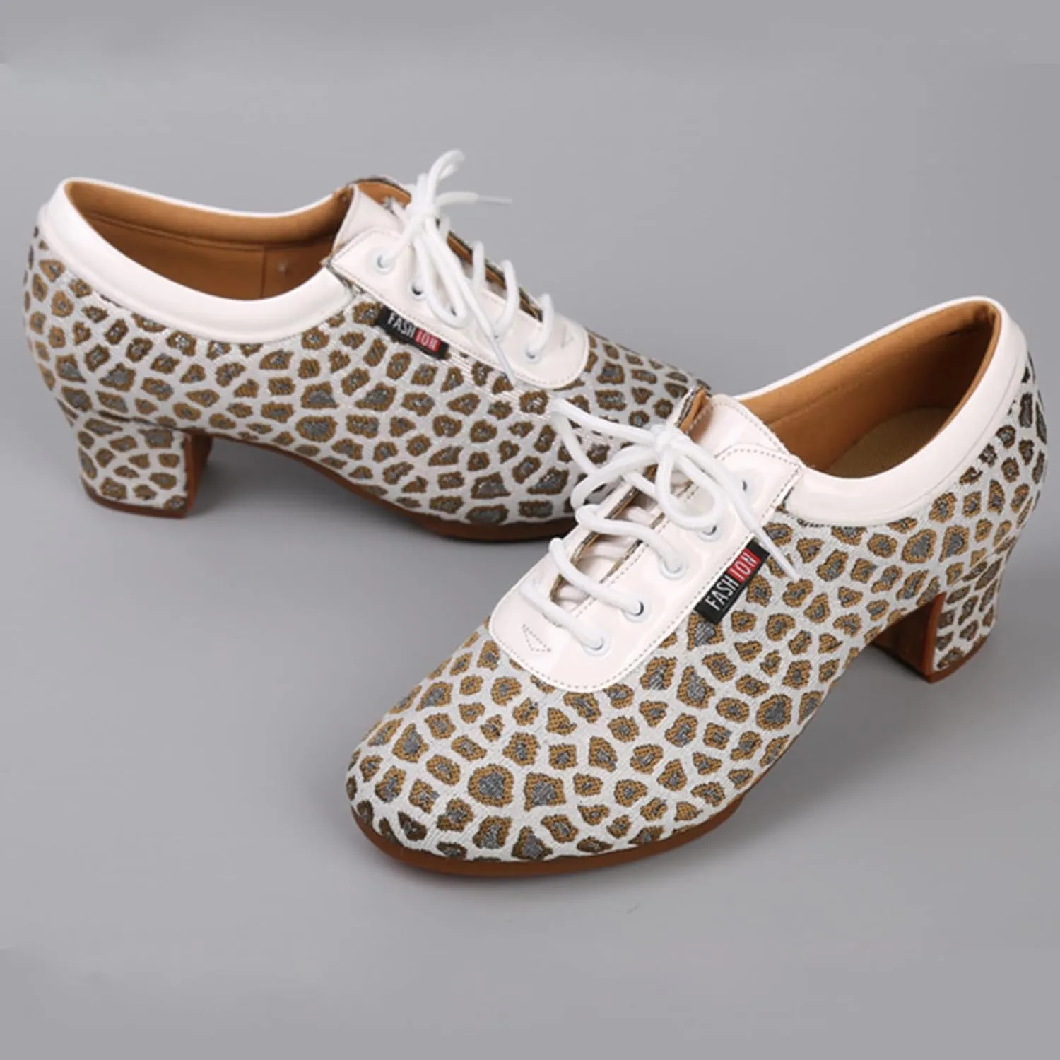 ONAIC Fashion Dance Shoes for Womens Jazz Latin Ballroom Trainers Modern 3.5Cm Heel Salsa Teaching Dancing Shoes