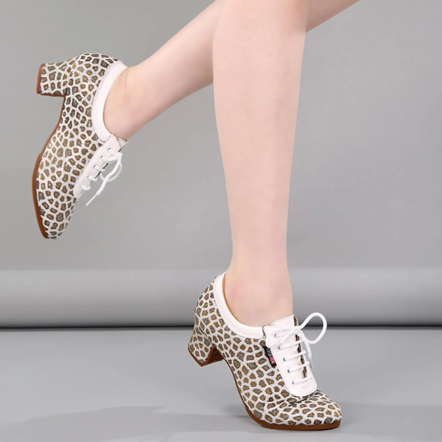 ONAIC Fashion Dance Shoes for Womens Jazz Latin Ballroom Trainers Modern 3.5Cm Heel Salsa Teaching Dancing Shoes