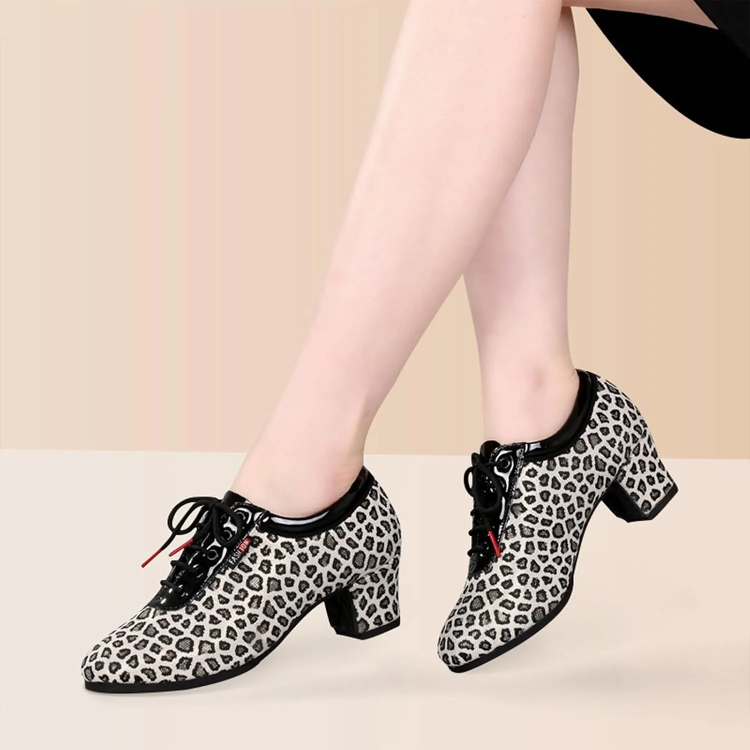 ONAIC Fashion Dance Shoes for Womens Jazz Latin Ballroom Trainers Modern 3.5Cm Heel Salsa Teaching Dancing Shoes