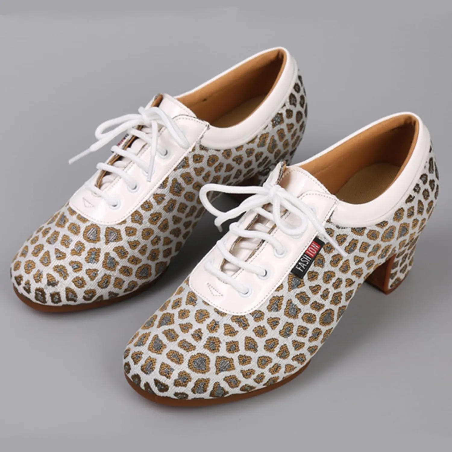 ONAIC Fashion Dance Shoes for Womens Jazz Latin Ballroom Trainers Modern 3.5Cm Heel Salsa Teaching Dancing Shoes