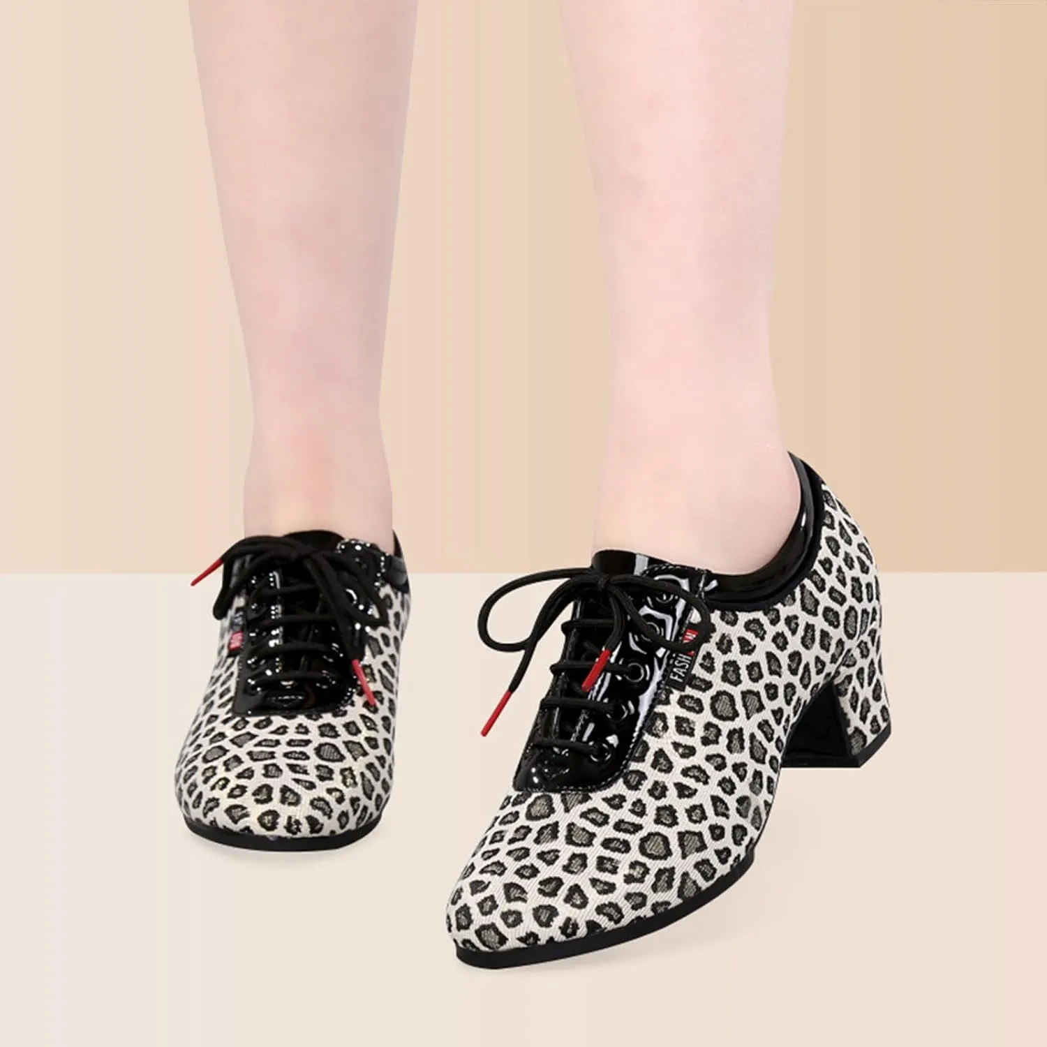 ONAIC Fashion Dance Shoes for Womens Jazz Latin Ballroom Trainers Modern 3.5Cm Heel Salsa Teaching Dancing Shoes
