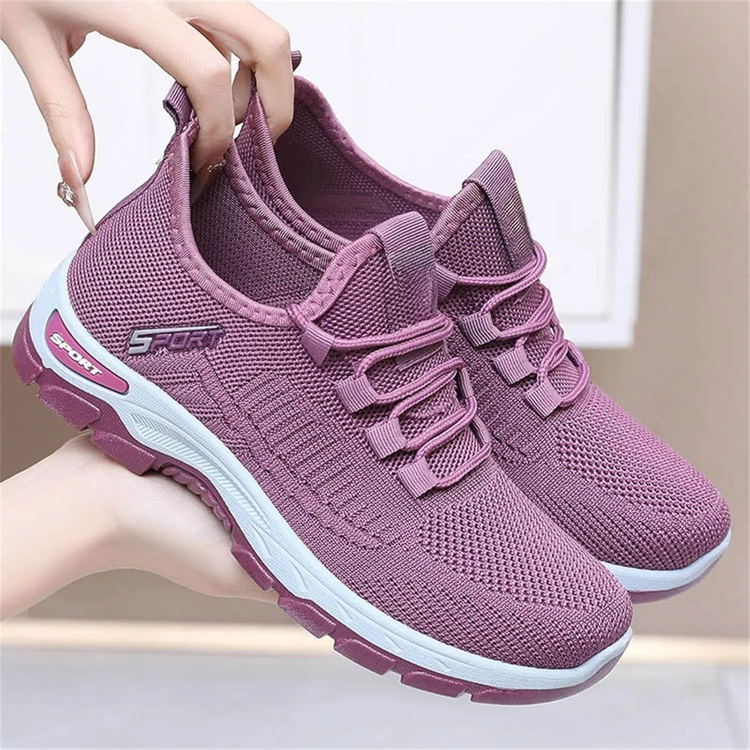 Ortho Shoes for Women Men Knitted Mesh Breathable Orthopedic Sneaker,Non Slip&Arch Support Soft-Soled Tennis Athletic Hiking Shoe,Lightweight Plantar Fasciitis Neuropathy Sneakers with Wide Toe Box
