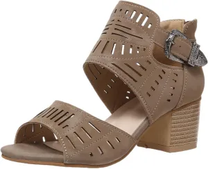 Orthopedic Sandals for Women Breathable Hollow Out Slip On Sandals Open Toe Slingback Middle Heel Sandal With Ankle Strap Metal Buckle Concise Casual Summer Shoes